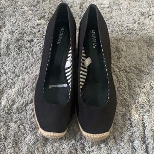 🔴 Merona Wedges Platform Shiny Canvas Rope Heels